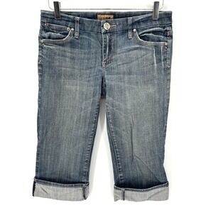 Y2K Vintage STS See Thru Soul Capris‎ Size 28 Low Rise Cropped Cuffed Jeans